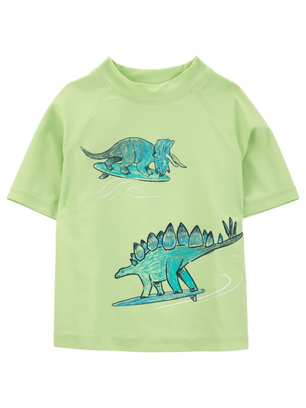 Carter's Light Green Rashguard with Blue Dino Graphics Size 2T - Picture 7 of 9
